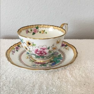 Staffordshire crown tea cup and saucer